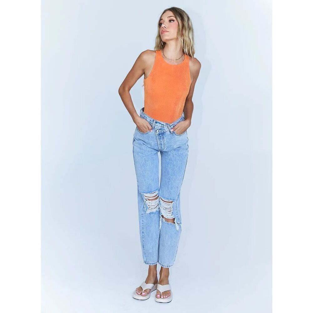 NWT Princess Polly Womens Orange Open Back Sleeveless Caelan Bodysuit‎ Size 0